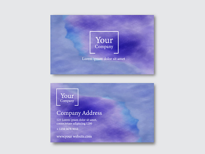 Abstract deep puple business card template abstract address background brand business card company contact corporate icon idcard identity logo marketing mockup name office sign stationery watercolor