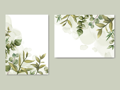 Beautiful wedding invitation theme with leaves background