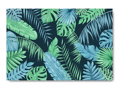 Summer tropical leaves decorative background