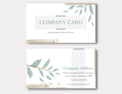 Elegant Leaves Business Card branding businesscard card design leaves simple