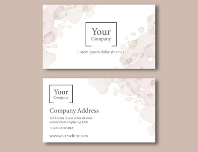 Abstract watercolor business card template