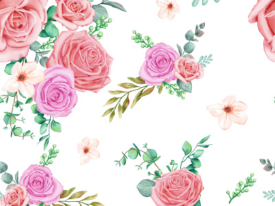 Seamless pattern with floral ornament