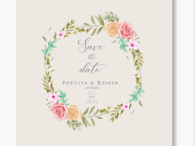 Beautiful floral frame wedding invitation background beauty bundle card celebrate elegant eucalyptus floral frame illustration invitation leaf leaves rose savethedate set template watercolor wedding wedding invitation