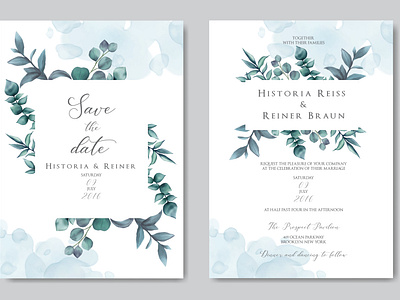 Wedding invitation with floral ornament