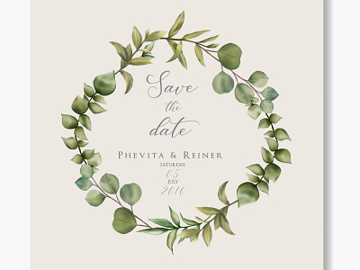 Beautiful floral frame for wedding invitation background beauty bouquet bridal bundle card celebrate eucalyptus floral frame green illustration invitation leaf leaves mariage set watercolor wedding wreath