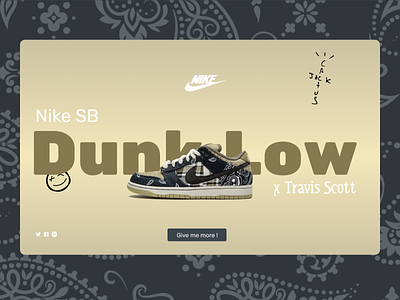 Nike SB Dunk Low Travis scott shoes uidesign