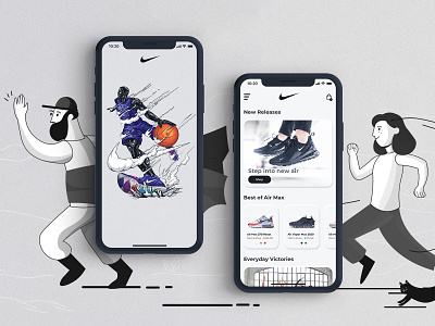 Nike concept app app design illustration minimal neuromorphic ui uidesign uiux uxui wireframe