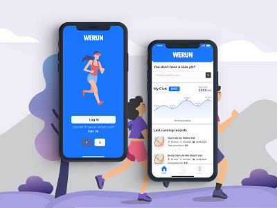 Running app app design flat flatdesign illustration minimal ui uidesign ux