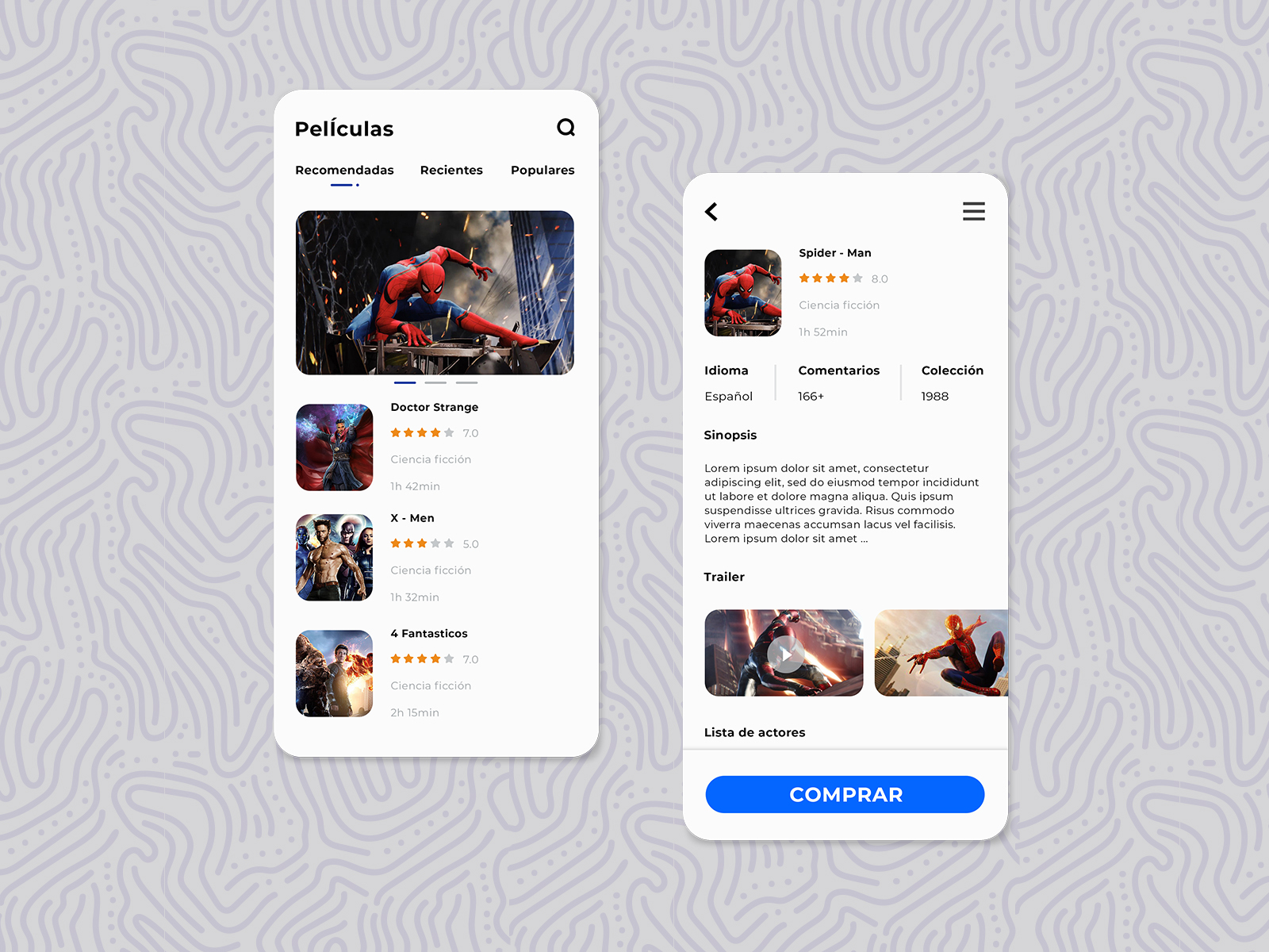 Movie app by Mariano Rossi on Dribbble