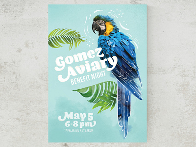 Gomez Aviary Poster for ASU GIT 230 parrot parrot rescue photoshop poster design poster designer