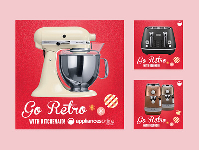 Appliances Online Go Retro Campaign campaign design christmas digital signage facebook ads graphic design retail design social media