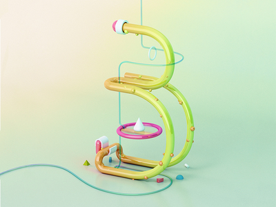 B 36 days of type 3d b c4d cgi cinema4d digital green illustration render type typography