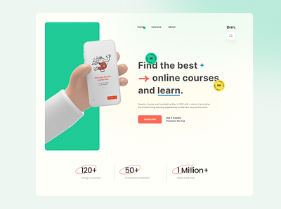 Dreamy Course app application course glassmorphism online course uiux web design