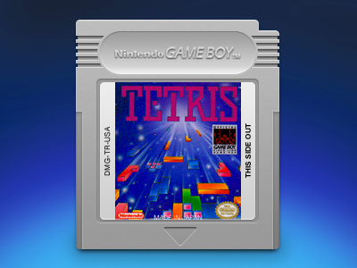 Tetris blue game cart gameboy gaming grey retro tetris