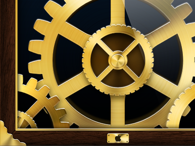 Steampunk System Preferences cogs gears gold icon steampunk system preferences yellow