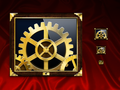 Steampunk System Prefs Final brown cogs gears gold icon steampunk system preferences yellow
