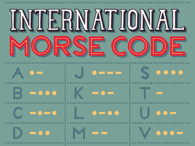 Hand-Lettered International Morse Code Alphabet Chart