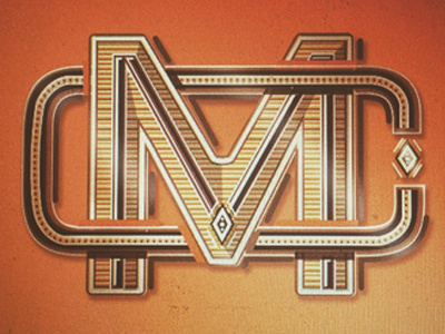 MC Mono customtype elaborate floating gold lettering logo luxury monogram vintage