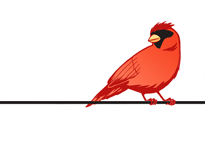 Red Cardinal bird illustration logo red cardinal