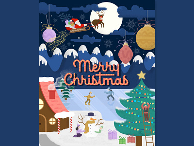 Christmas Greetings christmas christmas card custom lettering dribbble freethrow graphic design hand lettering illustration lettering procreate seasons greetings texture