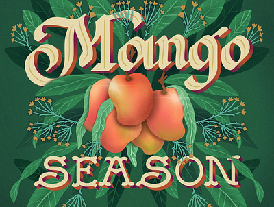 Mango Season custom lettering design dribbble edible food food illustration freethrow graphic design hand lettering illustration lettering mango motion graphics procreate