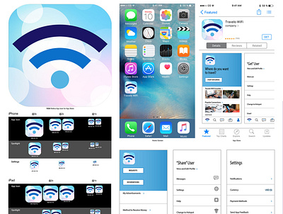 Travelo-Wifi iOS App app branding logo mobile app mockup