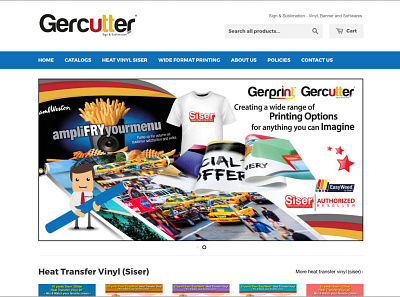 Gercutter USA homepage branding digital imaging illustration logo website