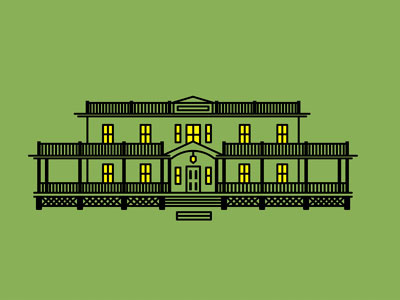 Big House building home house icon line mansion simple