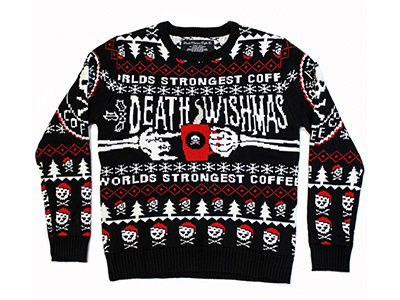 Death Wishmas bones christmas coffee death wish coffee holiday skulls sweater ugly christmas sweater xmas