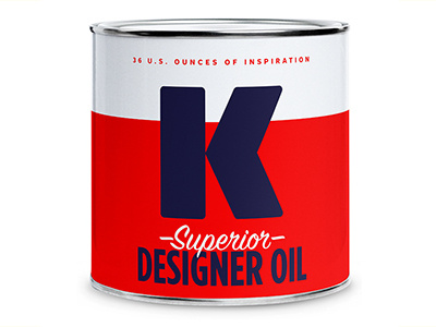 Kustom 36 days of type designer k kustom oil oil can packaging typography vintage