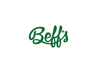 Big Ed's Fat Fields beffs clover green irish lettering ligature script swash