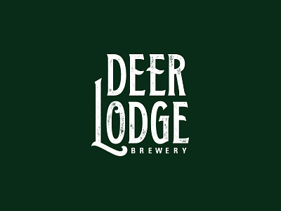 hunters brew beer deer deer lodge lodge logo montana