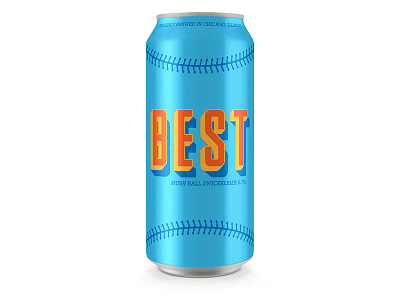 day #86 Mush Ball beer can chicago lettering logo mush ball packaging softball stitches