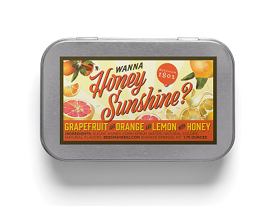 Honey Sunshine candy fruit crate packaging vintage