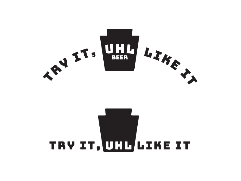 Uhl logo/tagline arch keystone tagline logo brewing beer