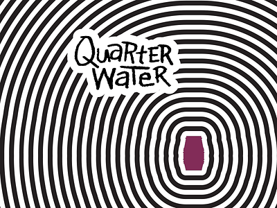 Quarter Water 90s juice lettering logo quarter water wine cooler