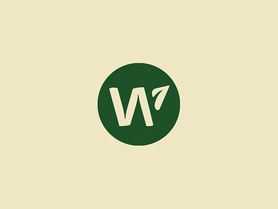 W mark branding growth icon leaf logo plant w