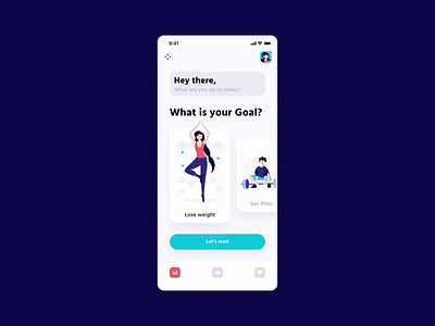 Goal Screen Concept animation app application design fitness illustration interaction mentalstack mobile sport tracker ui ux
