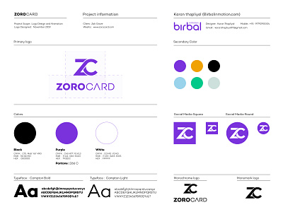zorocard Logo usages guide logo design logo guide