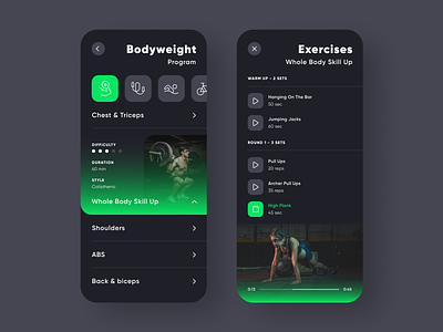 Green Point Fitness app bodybuilder clean design exercise fitness flat gradient green gym klein minimalistic mobile plan program simple toxic ui ux 插图