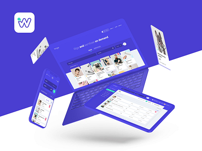 Wage logo & web design animation app app ui blue branding design iconapp logo mobile ui 插图