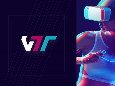 VTT Logo app branding design glitch gradient logo mobile virtualreality vr vtt webdesign 插图