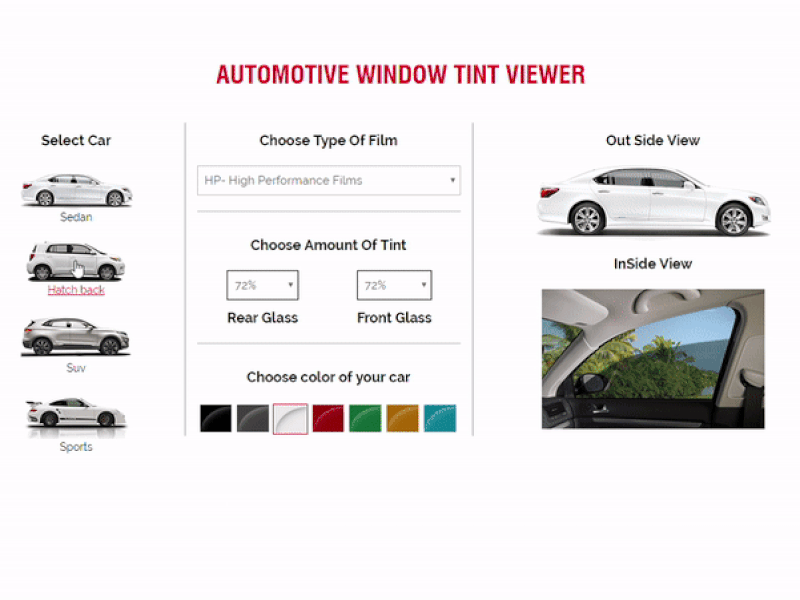 Automotive Window Tint Viewer