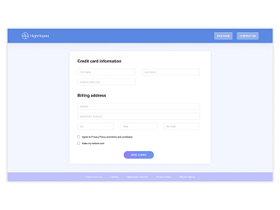 Payment page design