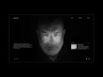 Brian Eno - Desktop Web Page Design