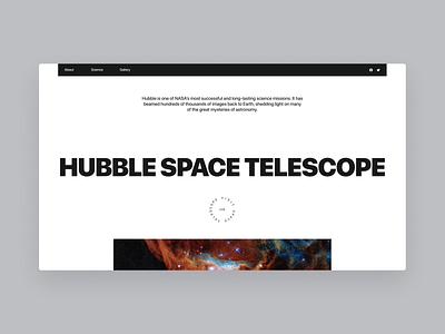 Hubble Space Telescope - Concept design the main screen concept design desktop figma minimal ui web web design