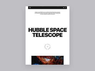 Hubble Space Telescope - Concept design the main screen, tablet concept design figma minimal mobile page ui web web design website