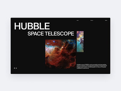 Hubble space telescope - Web Page Design black concept design desktop minimal page ui web web design website