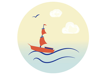 Sailing colors illustration sailing sea sunny