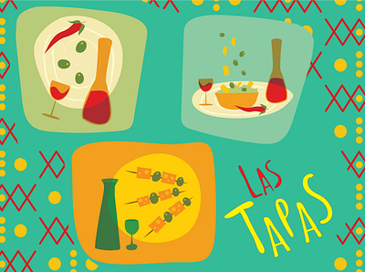 Tapas color design food illustration tapas